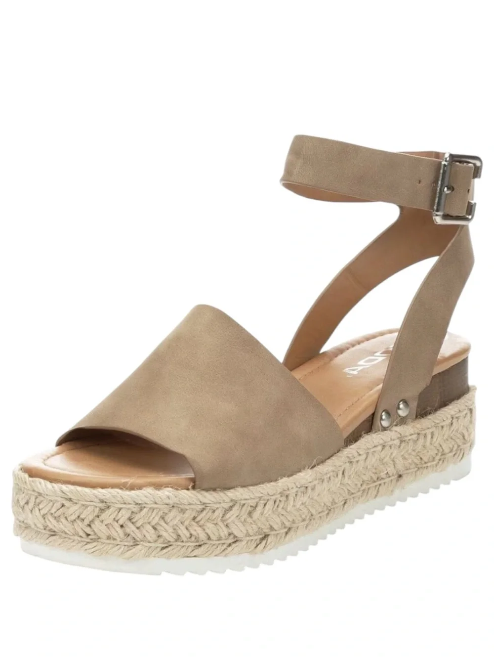 Soda TOPIC Open Toe Ankle Strap Espadrilles Flatform Wedge Sandal Size 8.5